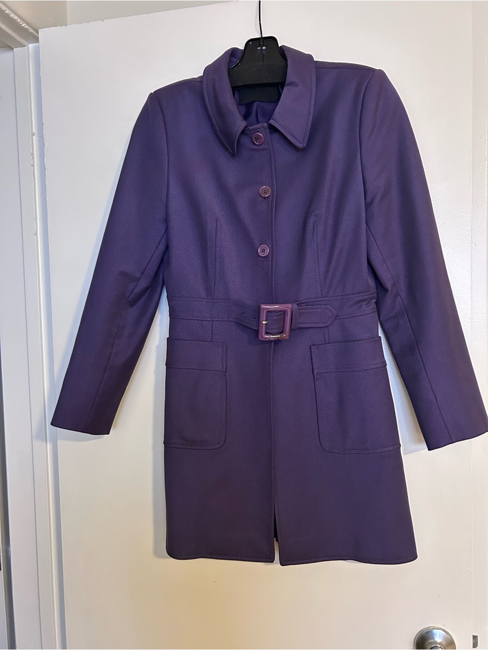 Prada Purple Belted Trench Coat